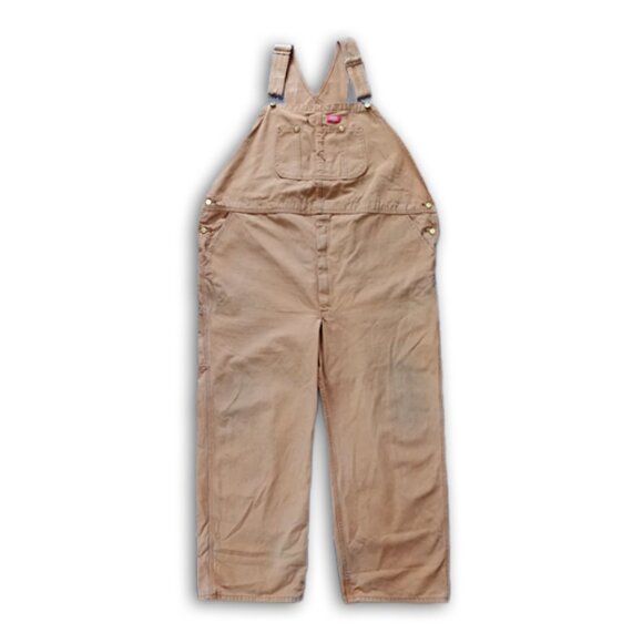 Dickies Brown Denim Overalls WORKWEAR UNISEX WIDE W216490 - Picture 1 of 15